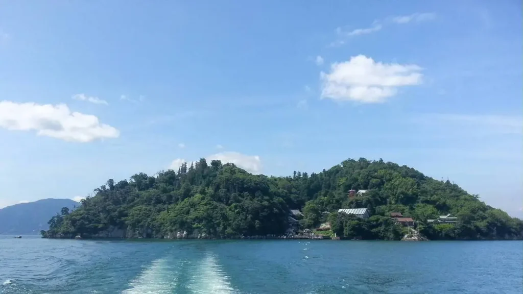 Chikubushima island on Biwa Lake